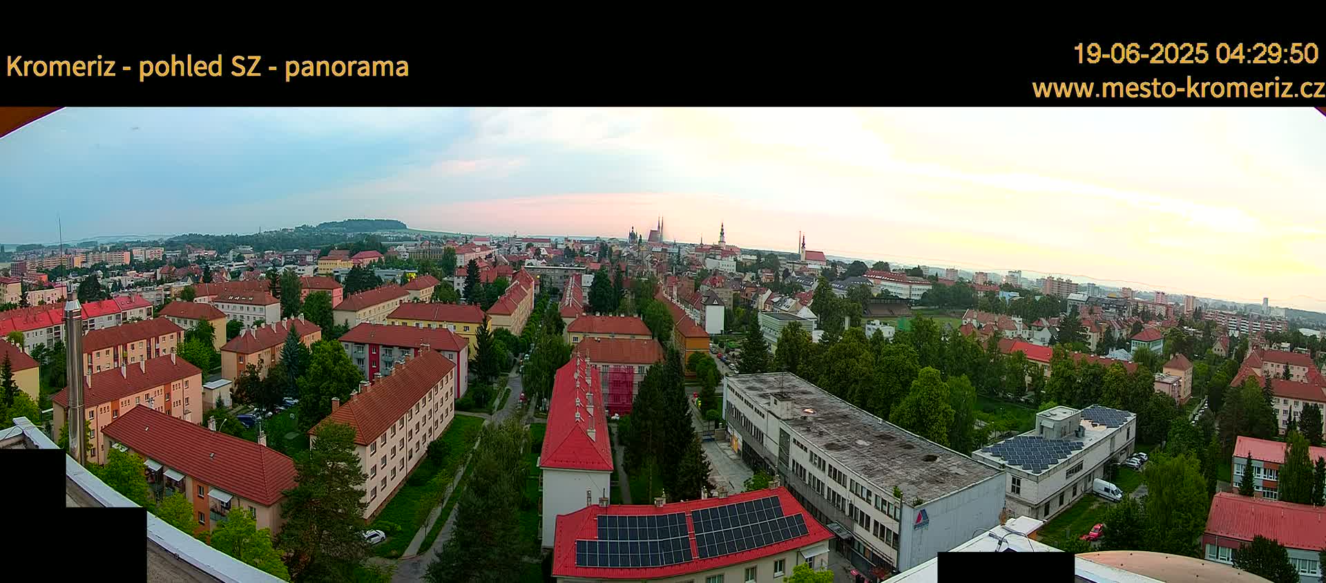 Kroměříž Northwest View Skyline Live Cam - Kromeriz, Zlin, Czechia