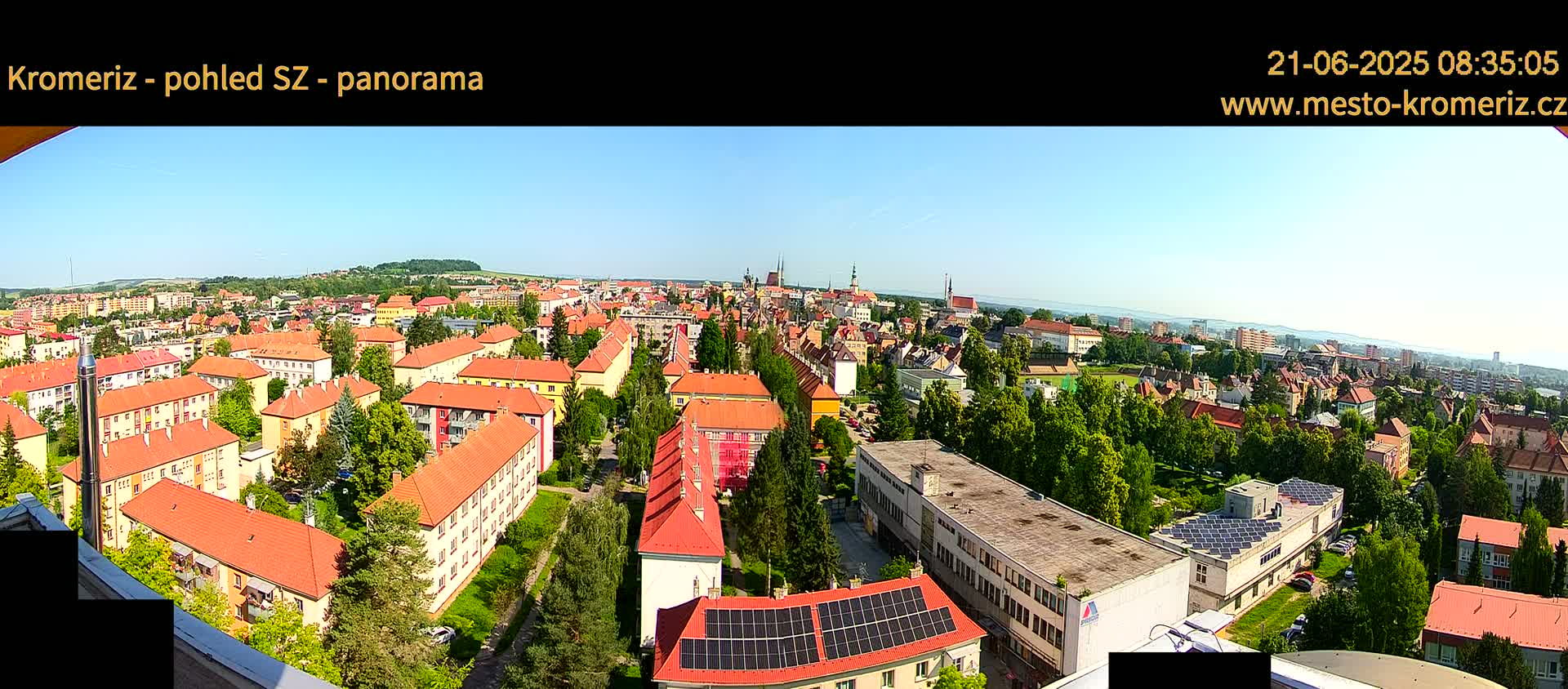 Kroměříž Northwest View Skyline Live Cam - Kromeriz, Zlin, Czechia