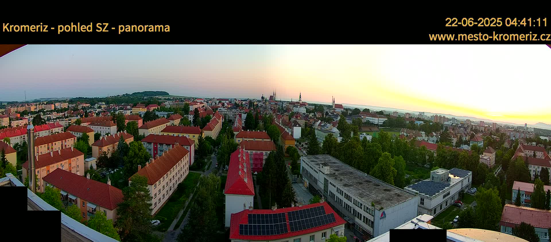 Kroměříž Northwest View Skyline Live Cam - Kromeriz, Zlin, Czechia