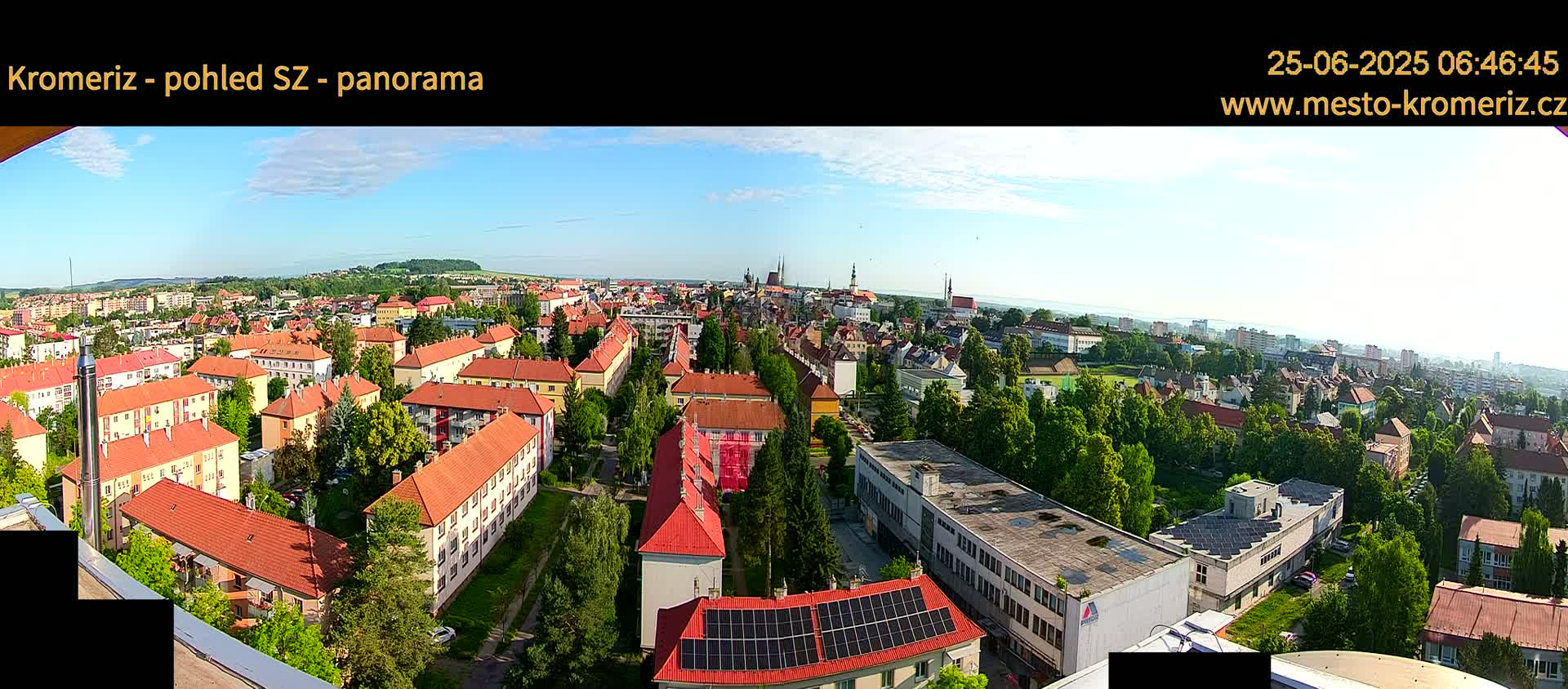 Kroměříž Northwest View Skyline Live Cam - Kromeriz, Zlin, Czechia