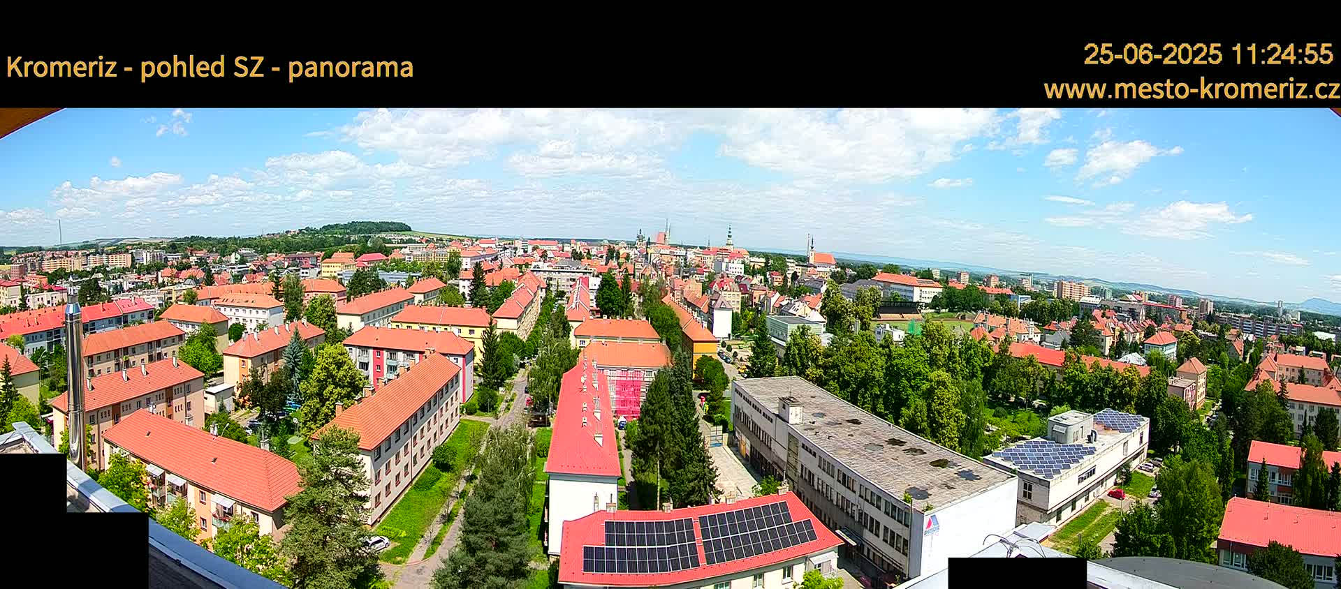 Kroměříž Northwest View Skyline Live Cam - Kromeriz, Zlin, Czechia
