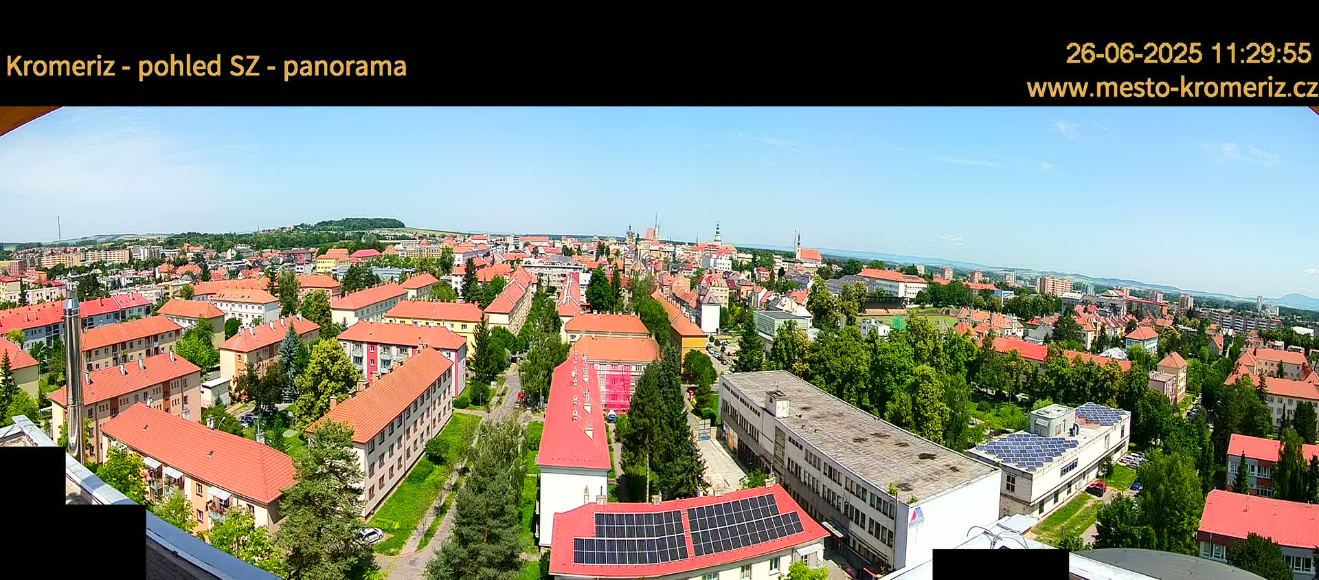 Kroměříž Northwest View Skyline Live Cam - Kromeriz, Zlin, Czechia