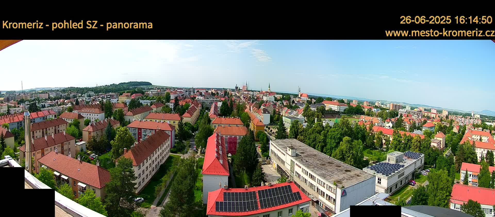 Kroměříž Northwest View Skyline Live Cam - Kromeriz, Zlin, Czechia