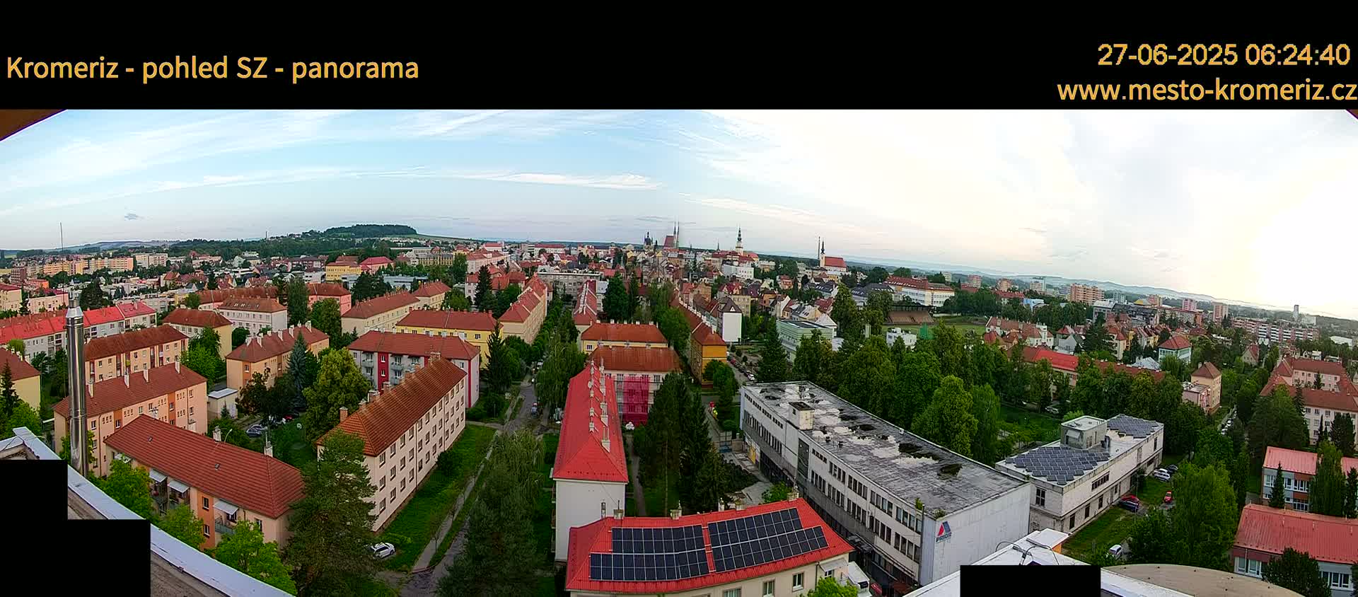 Kroměříž Northwest View Skyline Live Cam - Kromeriz, Zlin, Czechia