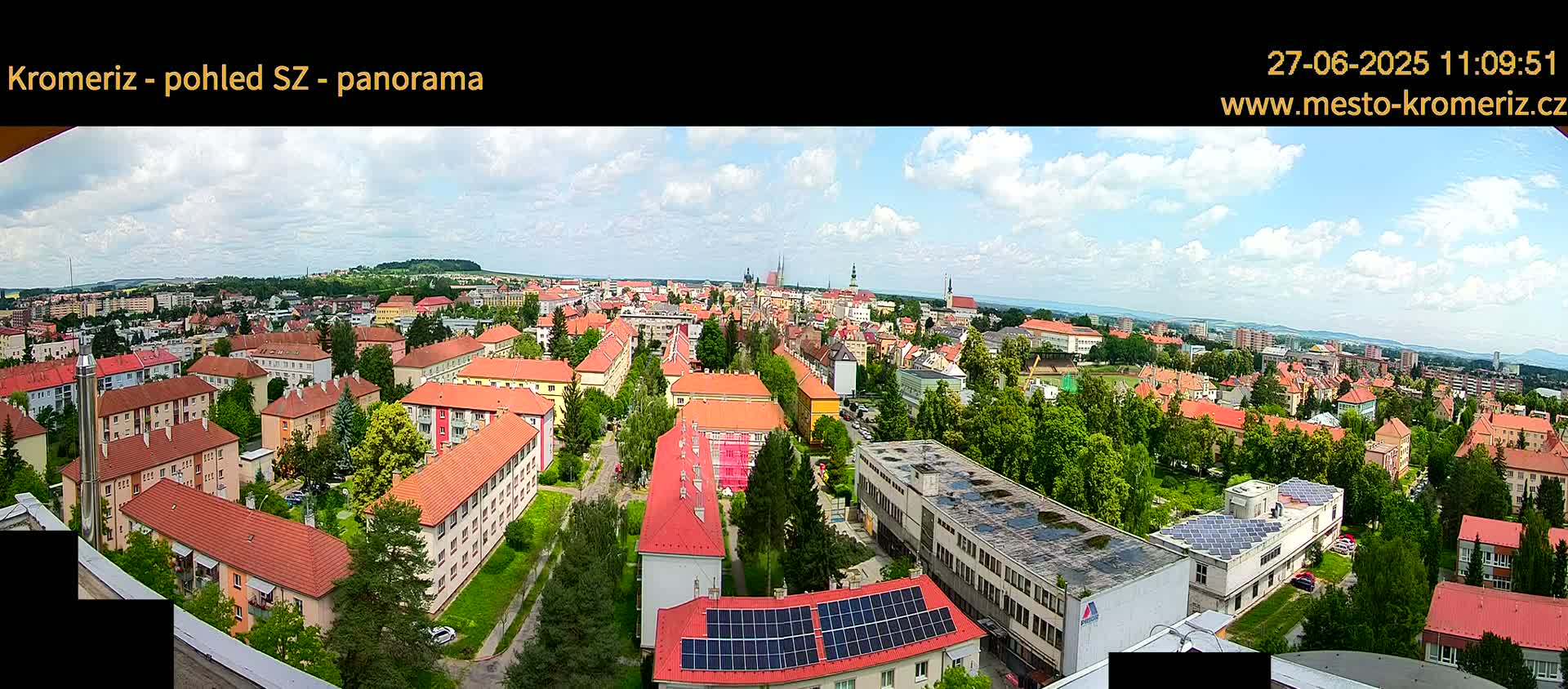 Kroměříž Northwest View Skyline Live Cam - Kromeriz, Zlin, Czechia