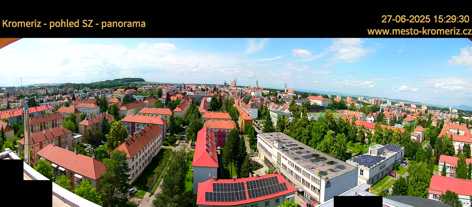 Kroměříž Northwest View Skyline Live Cam - Kromeriz, Zlin, Czechia