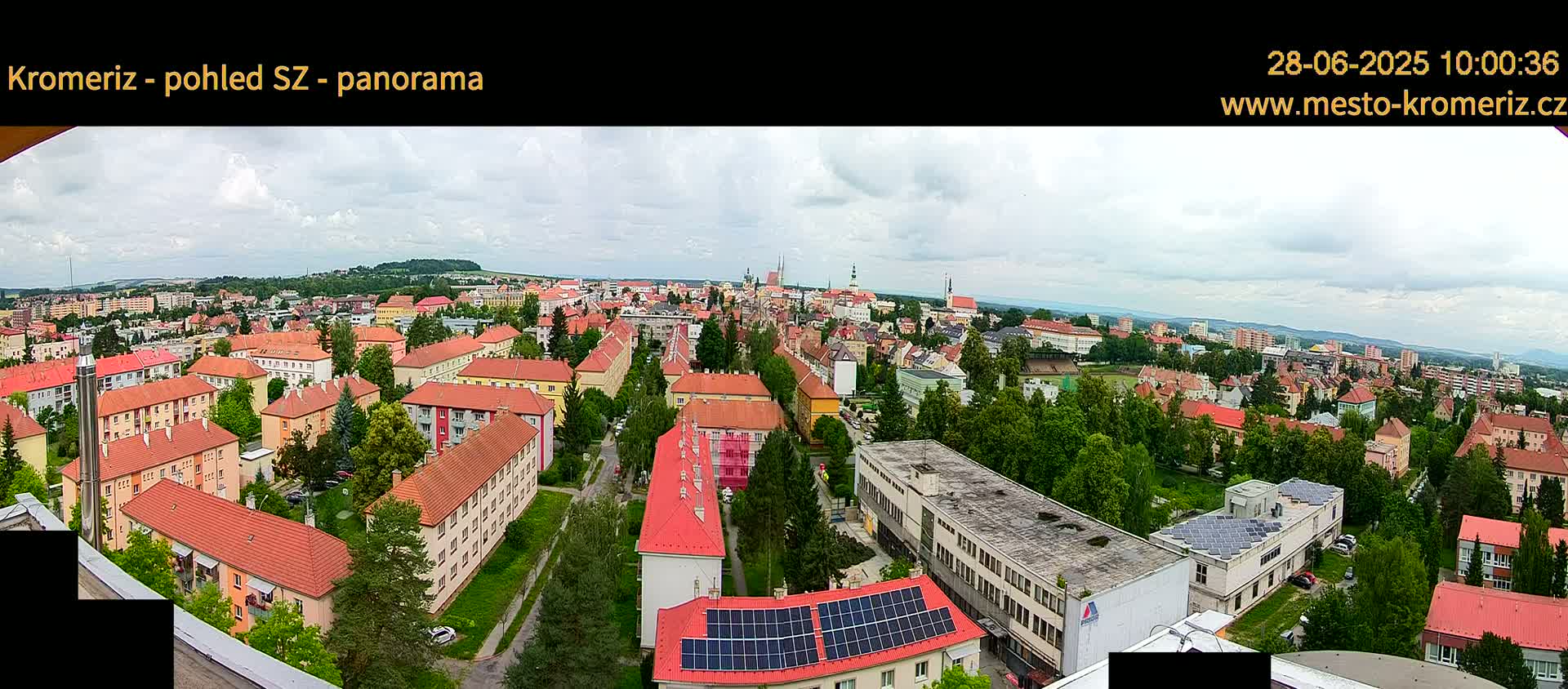 Kroměříž Northwest View Skyline Live Cam - Kromeriz, Zlin, Czechia