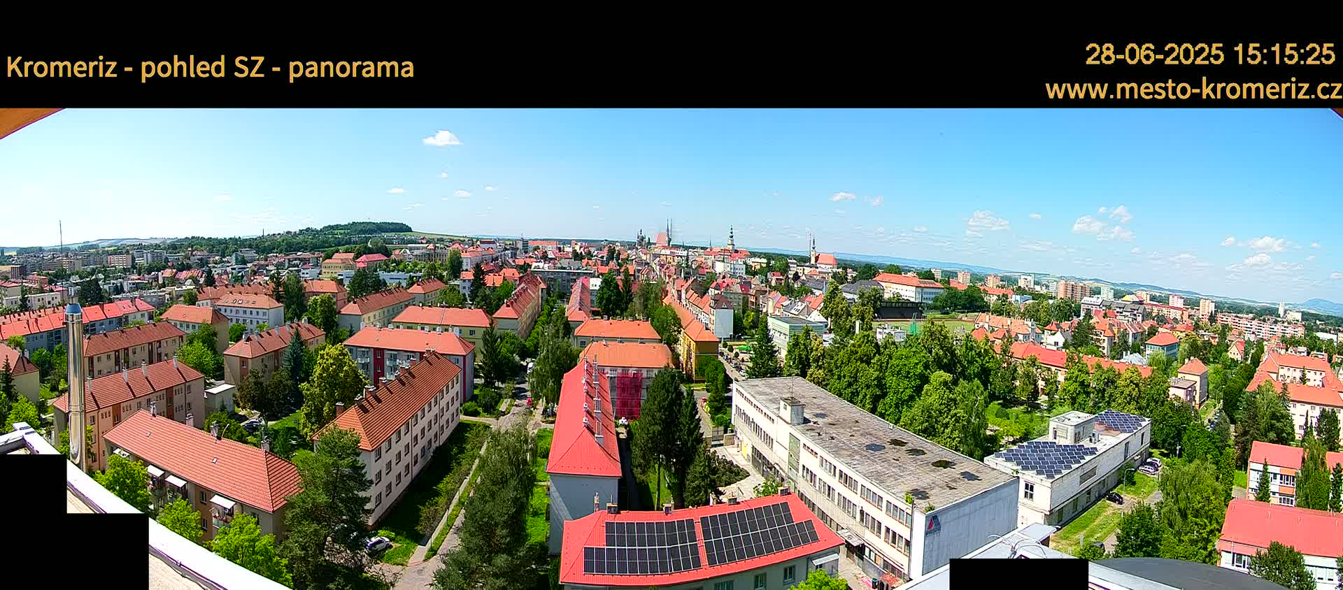 Kroměříž Northwest View Skyline Live Cam - Kromeriz, Zlin, Czechia