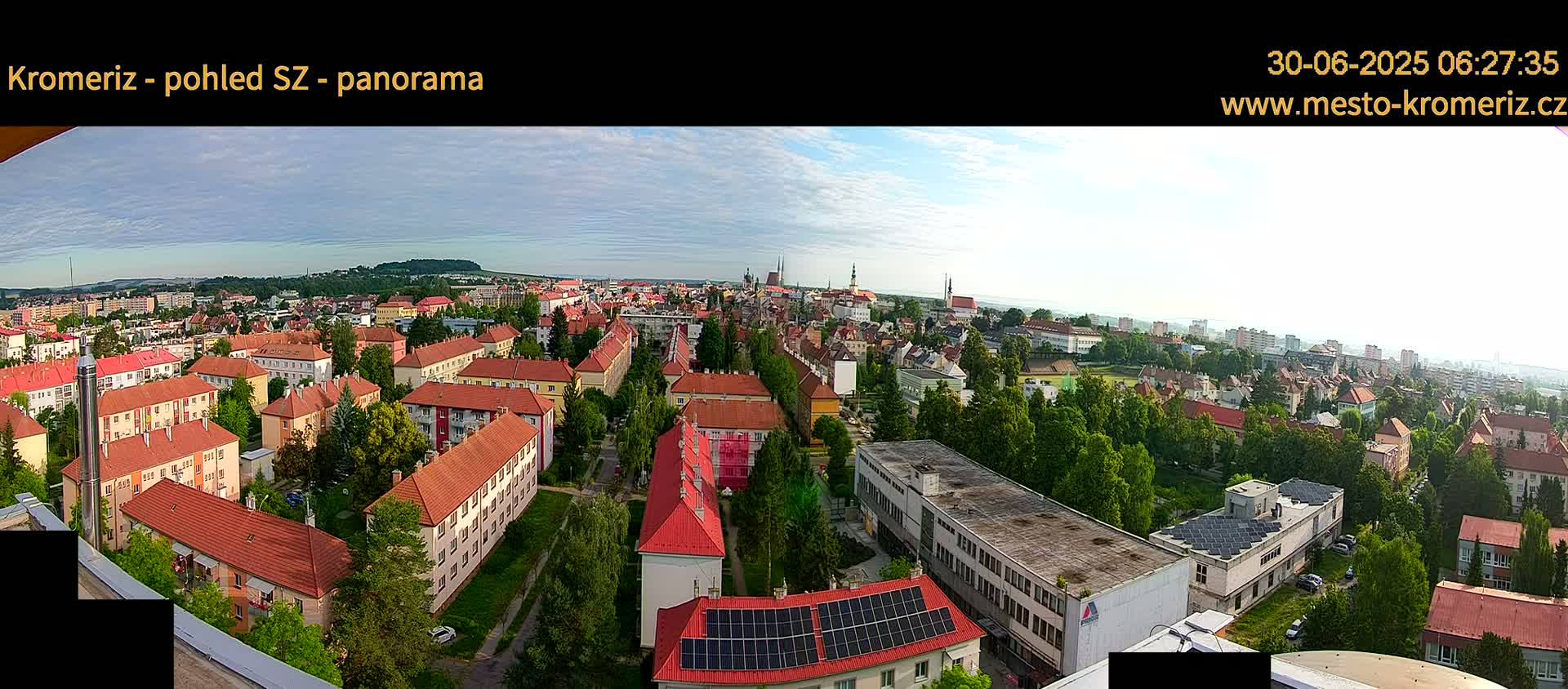 Kroměříž Northwest View Skyline Live Cam - Kromeriz, Zlin, Czechia