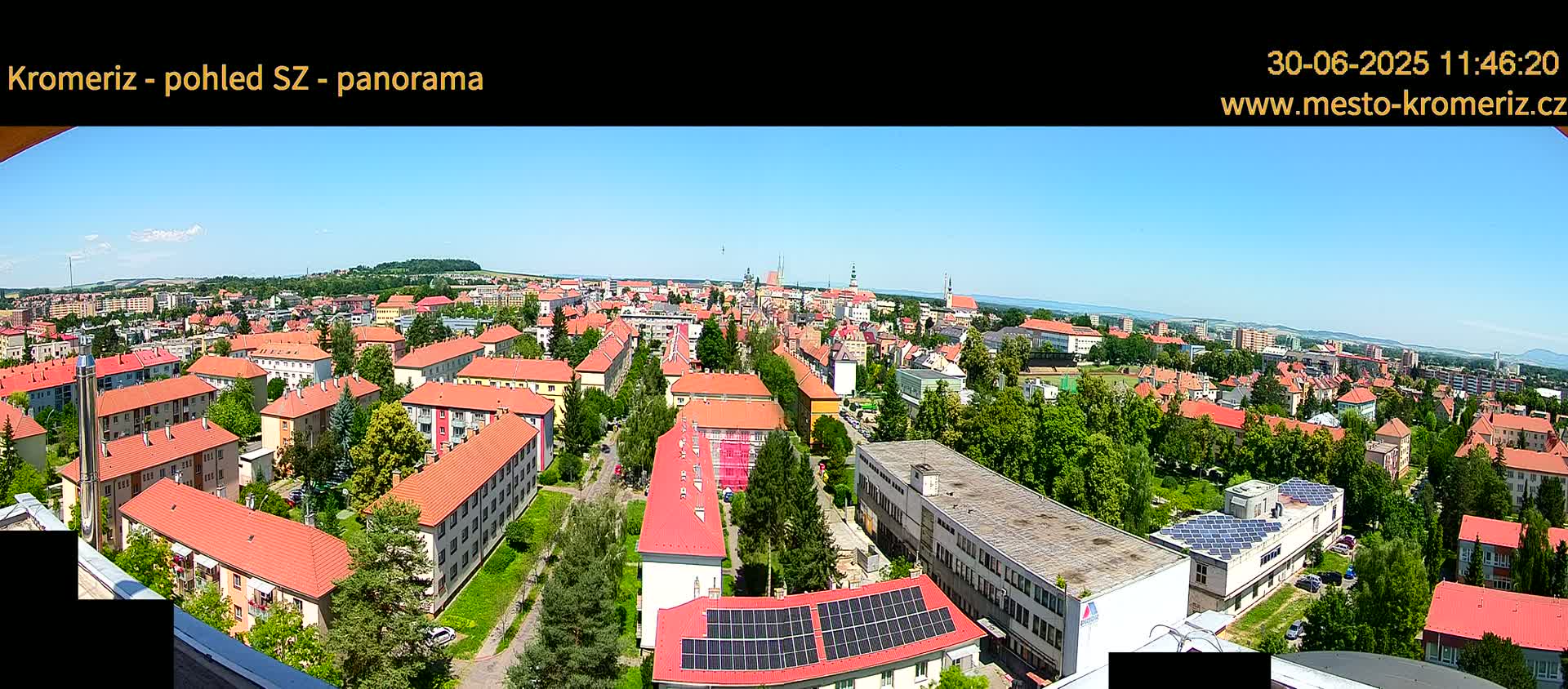 Kroměříž Northwest View Skyline Live Cam - Kromeriz, Zlin, Czechia
