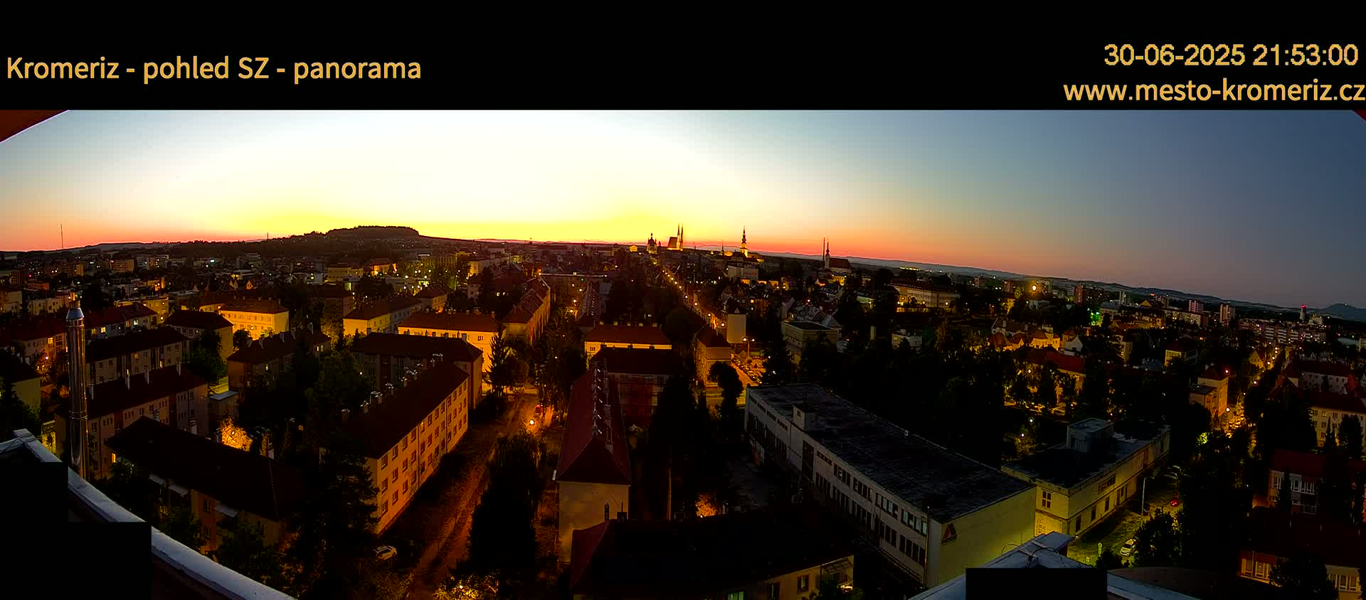 Kroměříž Northwest View Skyline Live Cam - Kromeriz, Zlin, Czechia