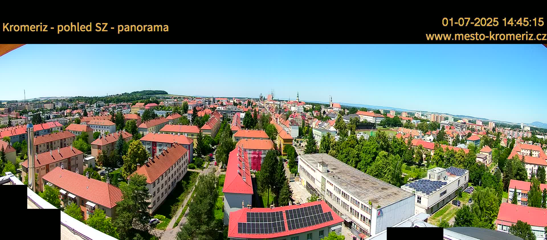 Kroměříž Northwest View Skyline Live Cam - Kromeriz, Zlin, Czechia
