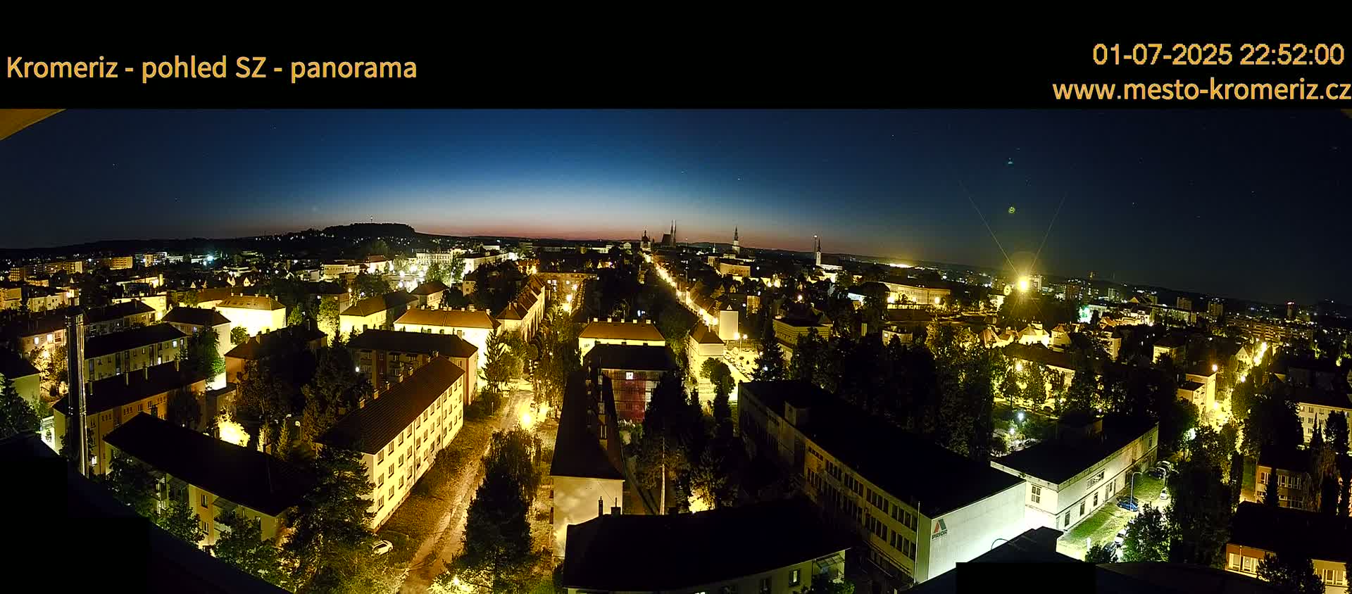 Kroměříž Northwest View Skyline Live Cam - Kromeriz, Zlin, Czechia