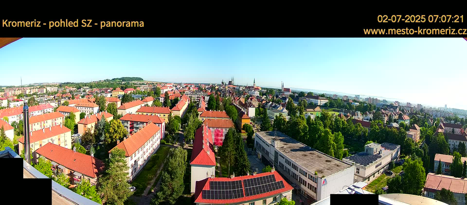 Kroměříž Northwest View Skyline Live Cam - Kromeriz, Zlin, Czechia
