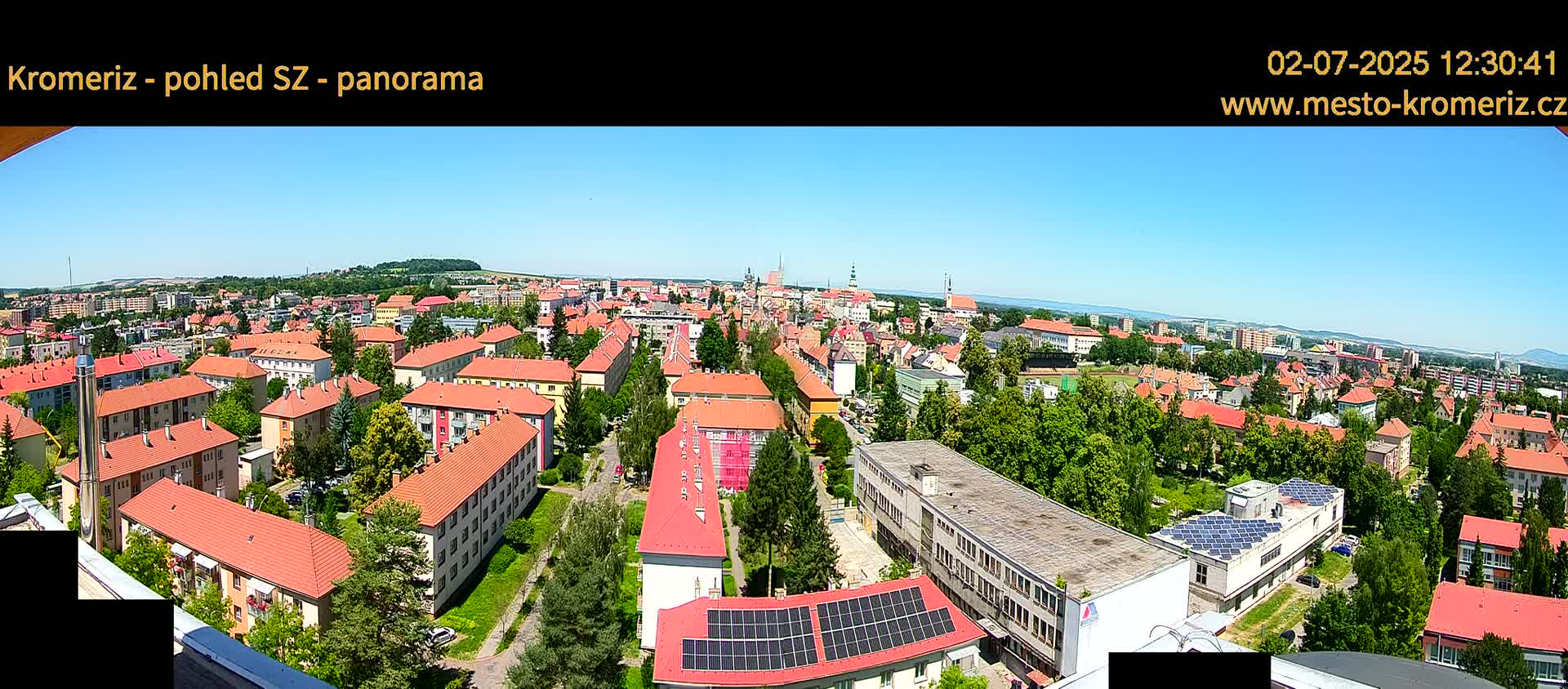 Kroměříž Northwest View Skyline Live Cam - Kromeriz, Zlin, Czechia