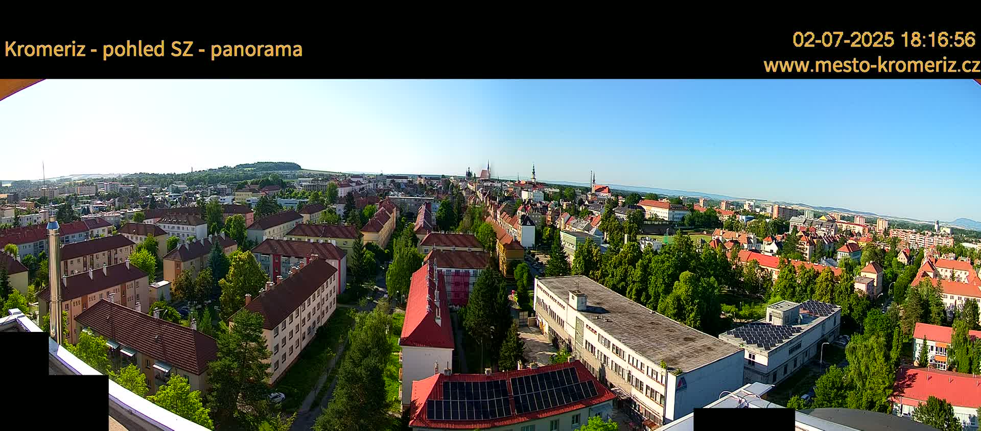 Kroměříž Northwest View Skyline Live Cam - Kromeriz, Zlin, Czechia