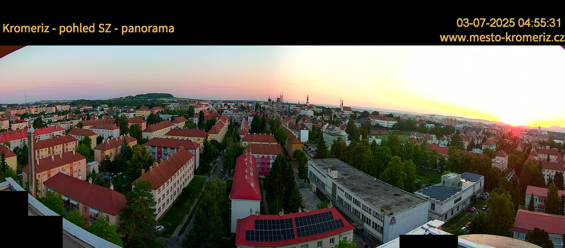 Kroměříž Northwest View Skyline Live Cam - Kromeriz, Zlin, Czechia