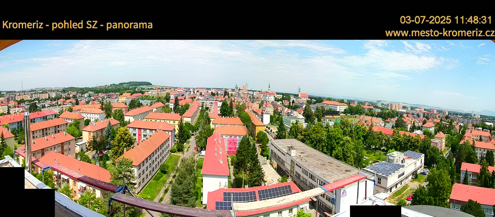 Kroměříž Northwest View Skyline Live Cam - Kromeriz, Zlin, Czechia