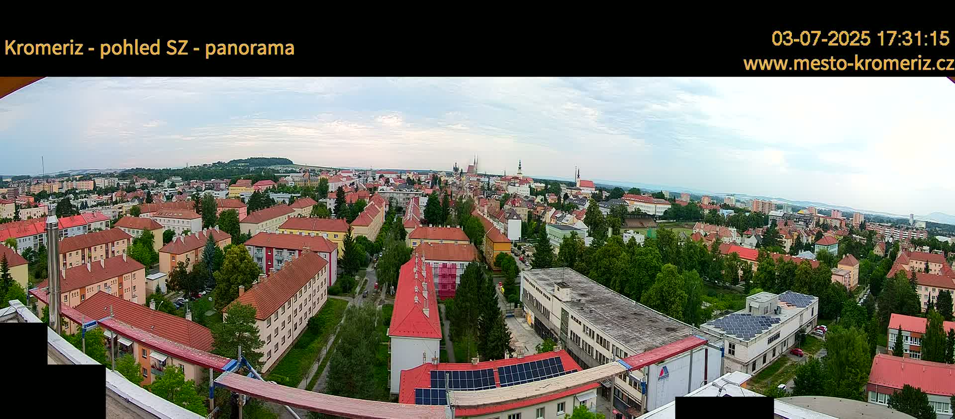 Kroměříž Northwest View Skyline Live Cam - Kromeriz, Zlin, Czechia