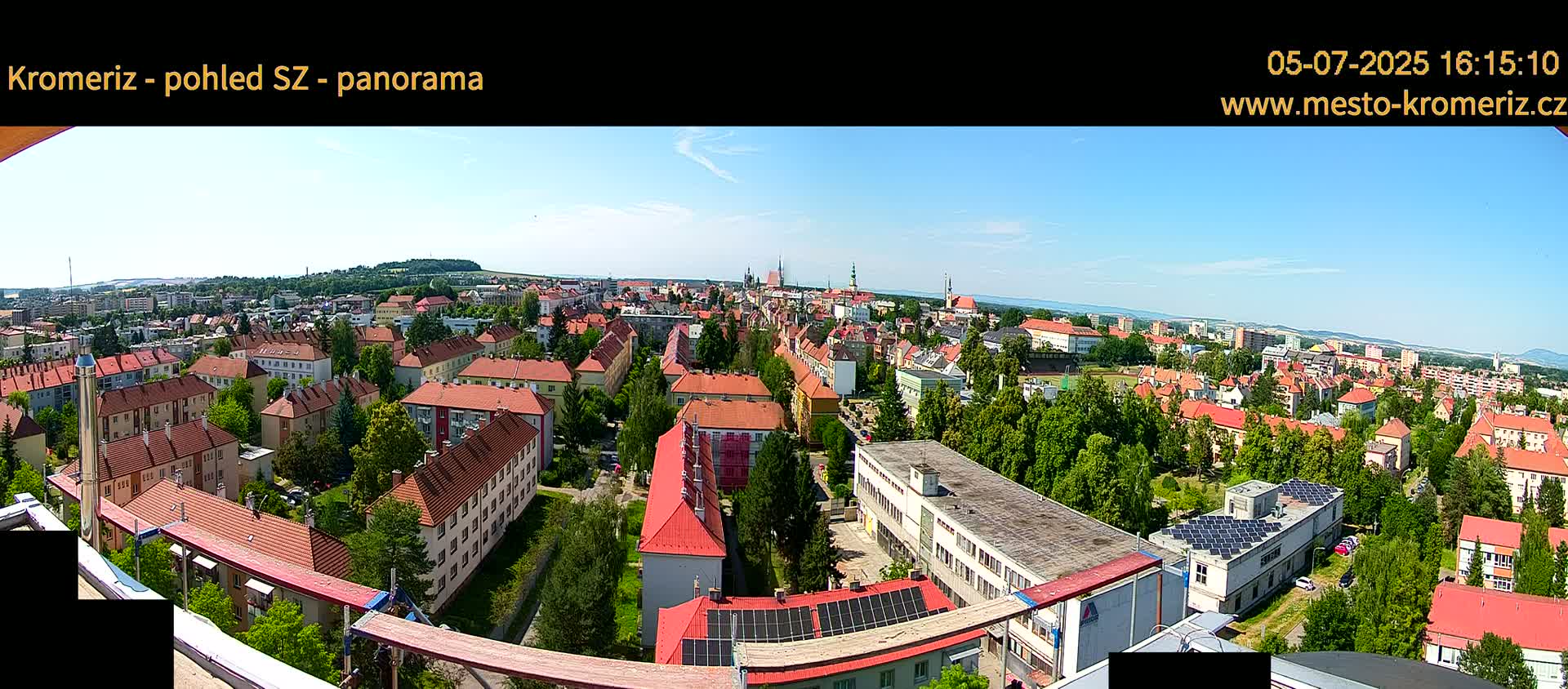 Kroměříž Northwest View Skyline Live Cam - Kromeriz, Zlin, Czechia