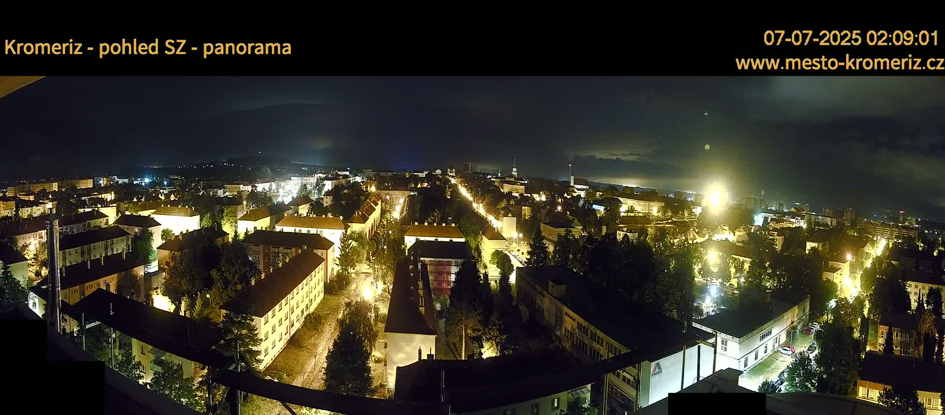 Kroměříž Northwest View Skyline Live Cam - Kromeriz, Zlin, Czechia