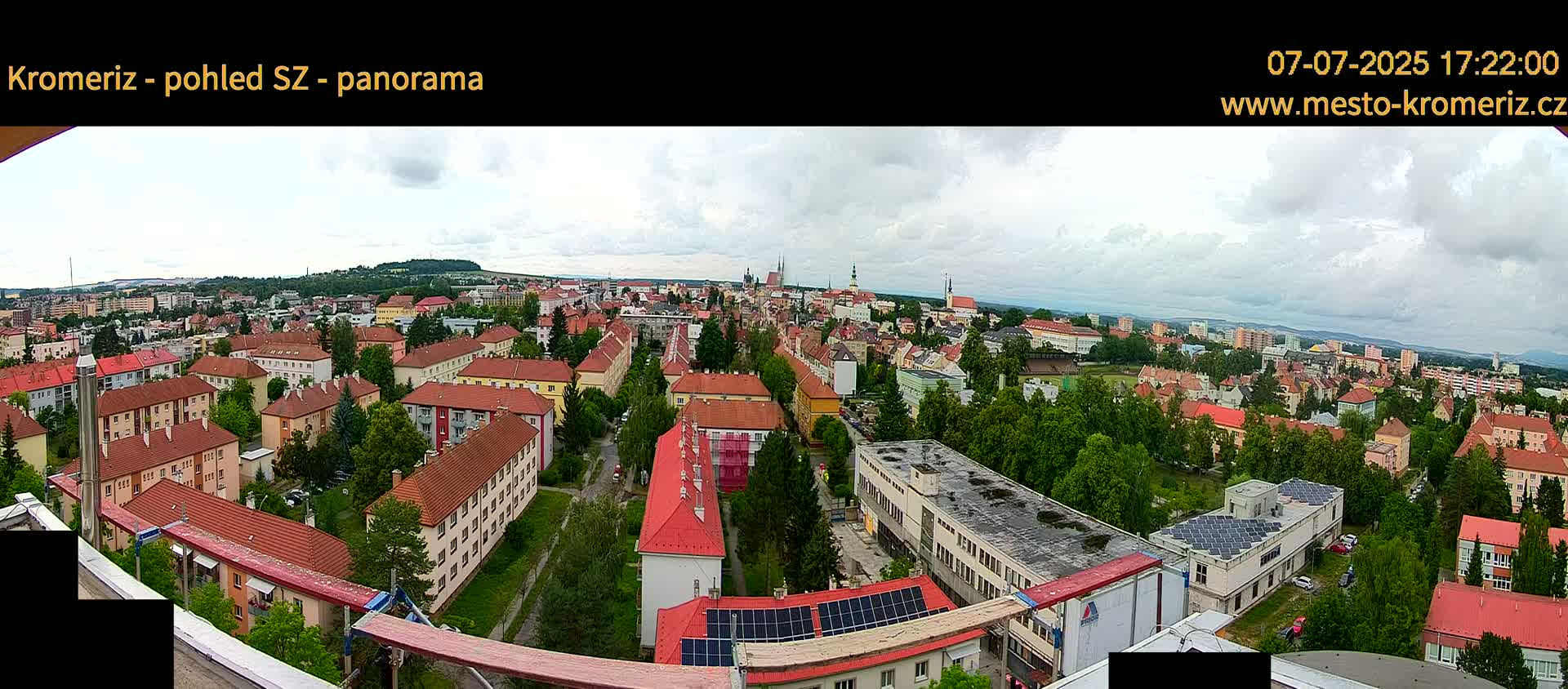 Kroměříž Northwest View Skyline Live Cam - Kromeriz, Zlin, Czechia
