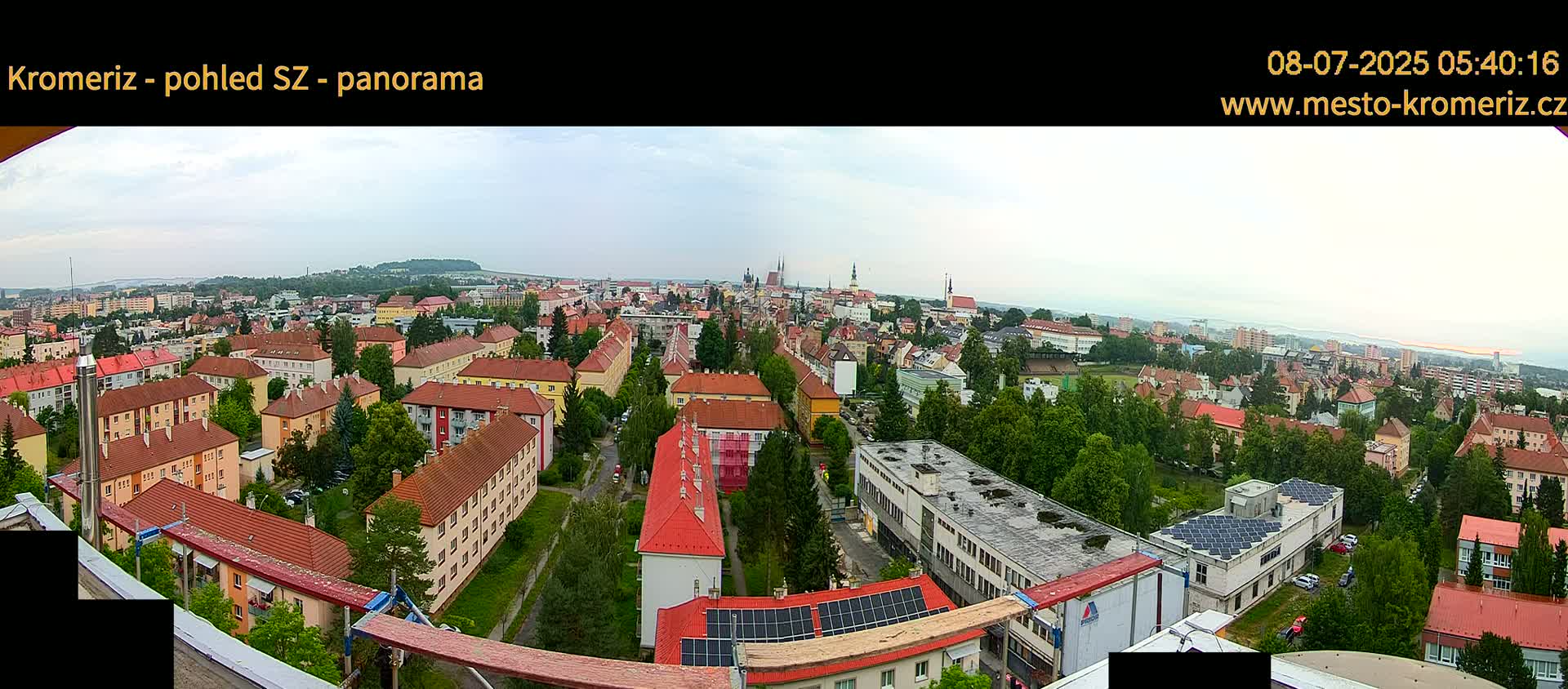 Kroměříž Northwest View Skyline Live Cam - Kromeriz, Zlin, Czechia