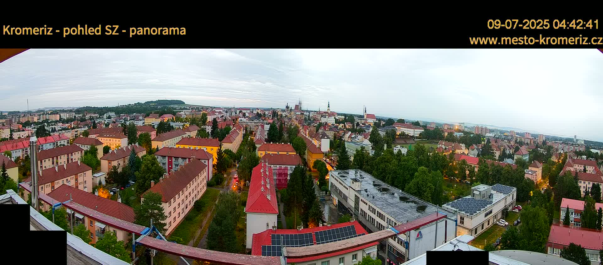 Kroměříž Northwest View Skyline Live Cam - Kromeriz, Zlin, Czechia