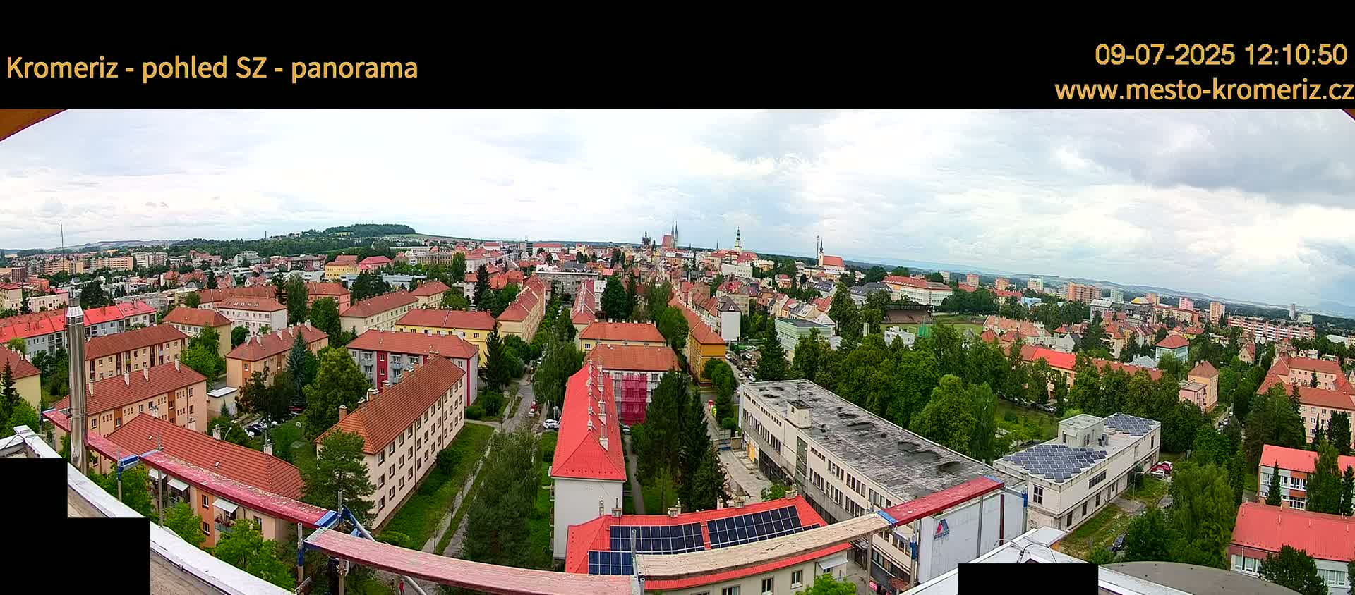 Kroměříž Northwest View Skyline Live Cam - Kromeriz, Zlin, Czechia
