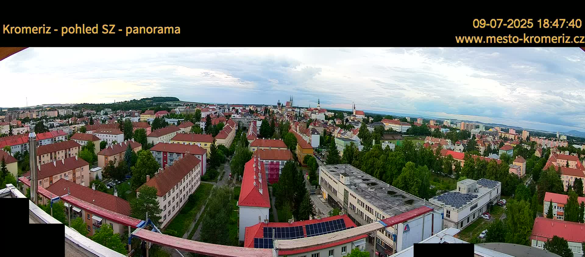 Kroměříž Northwest View Skyline Live Cam - Kromeriz, Zlin, Czechia