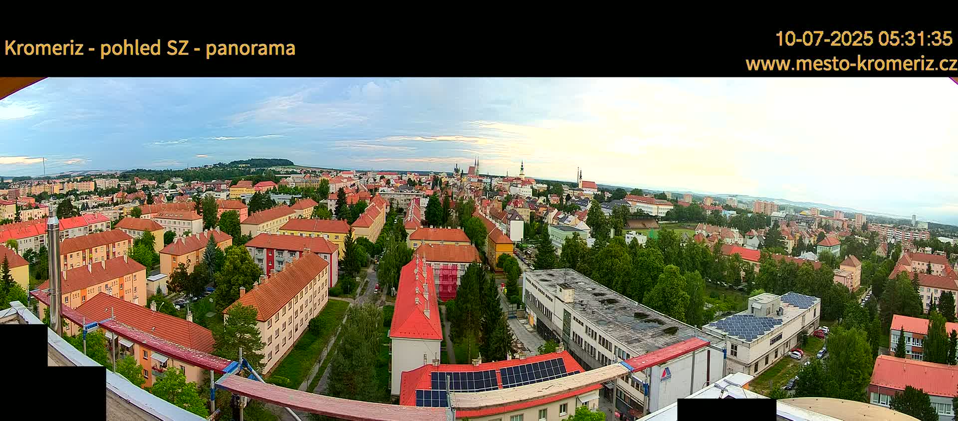Kroměříž Northwest View Skyline Live Cam - Kromeriz, Zlin, Czechia
