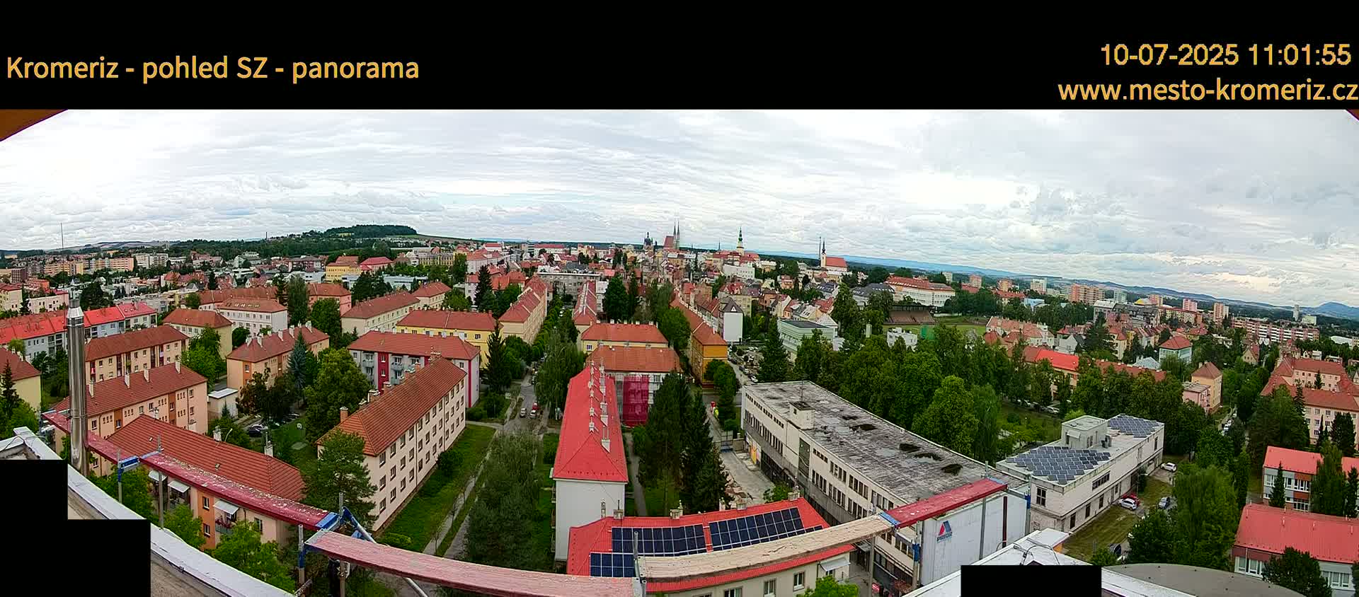 Kroměříž Northwest View Skyline Live Cam - Kromeriz, Zlin, Czechia