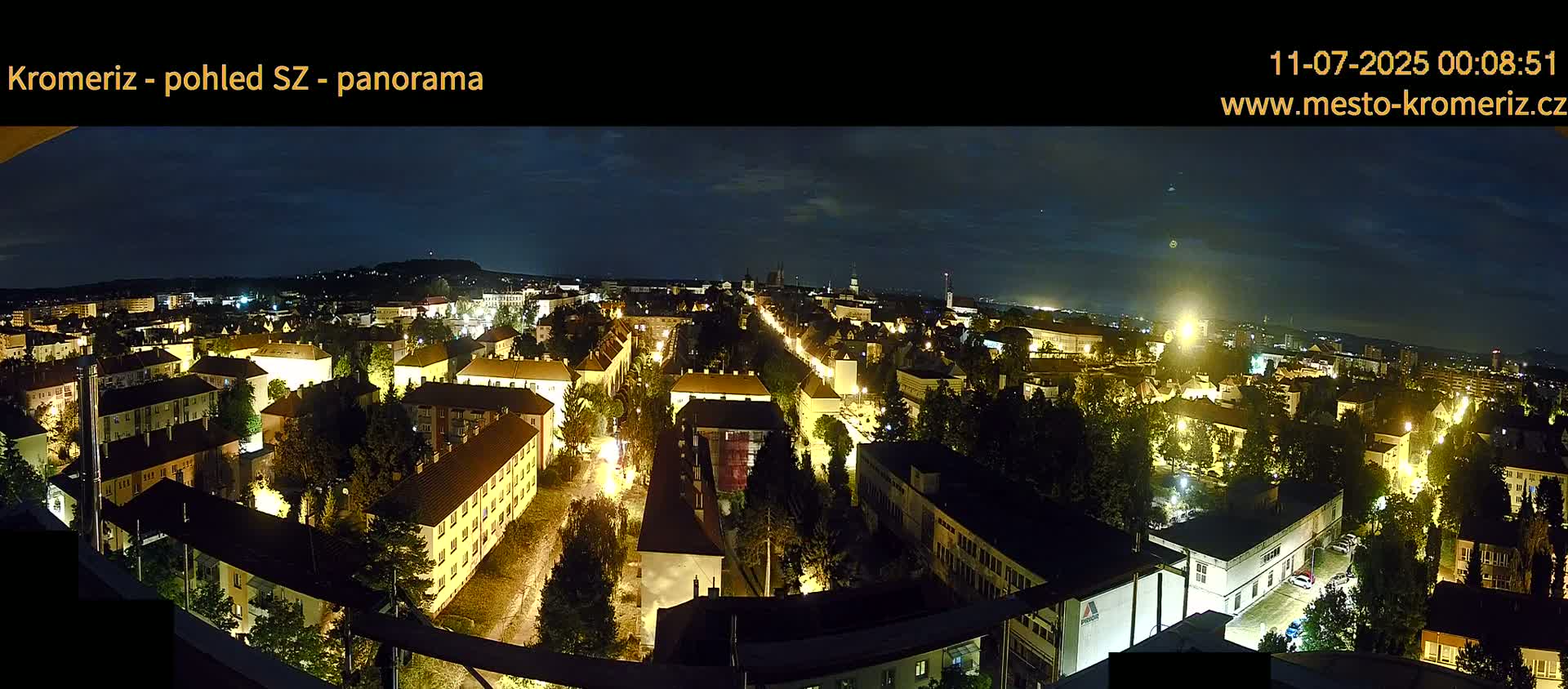 Kroměříž Northwest View Skyline Live Cam - Kromeriz, Zlin, Czechia
