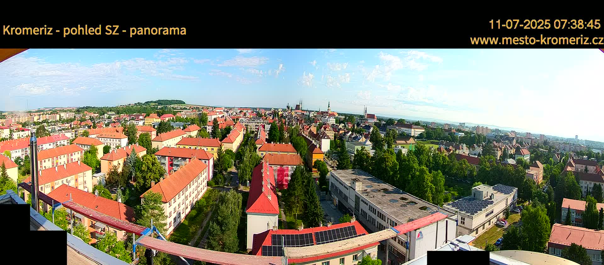 Kroměříž Northwest View Skyline Live Cam - Kromeriz, Zlin, Czechia