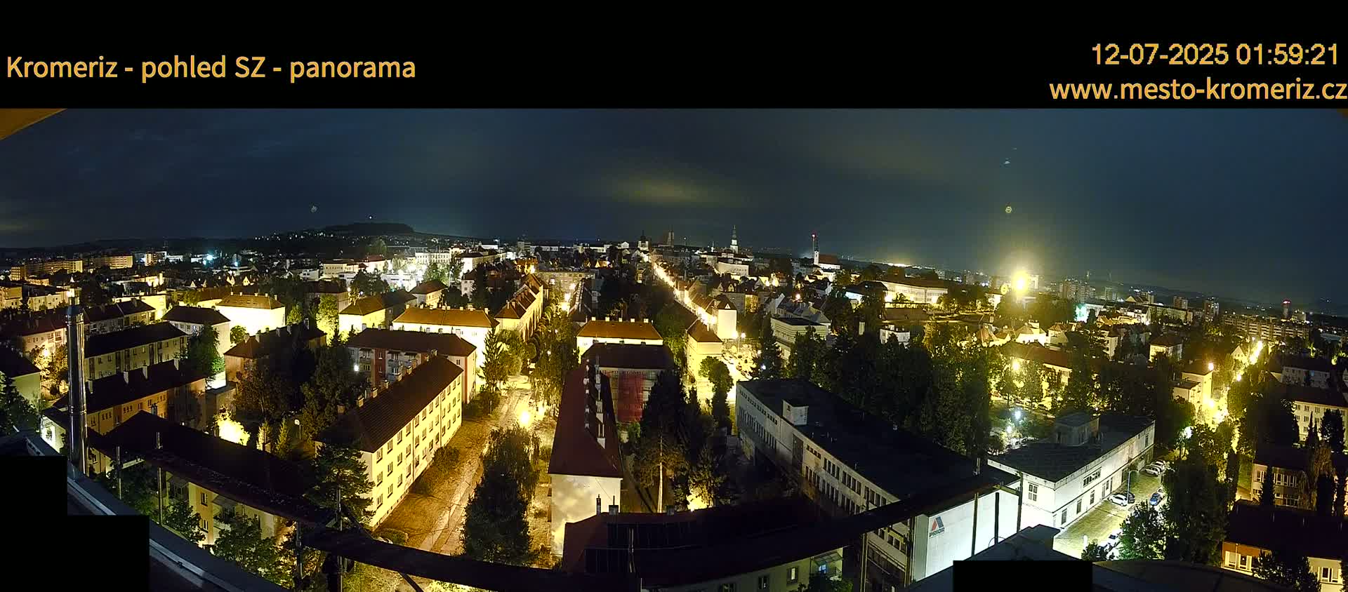 Kroměříž Northwest View Skyline Live Cam - Kromeriz, Zlin, Czechia