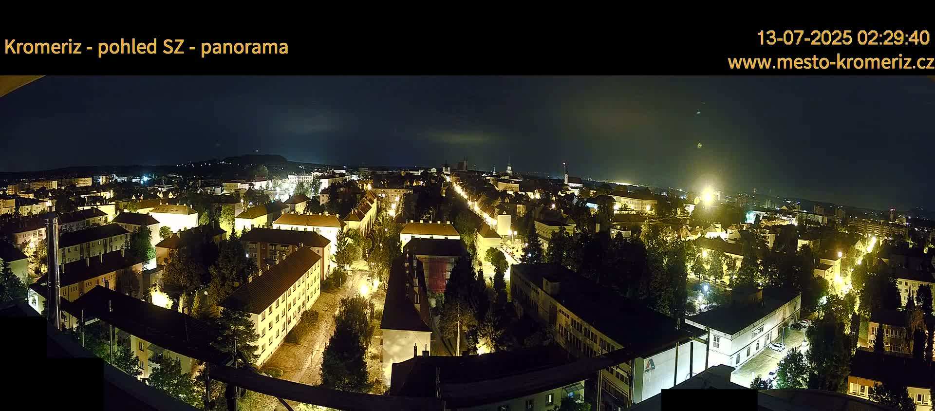 Kroměříž Northwest View Skyline Live Cam - Kromeriz, Zlin, Czechia