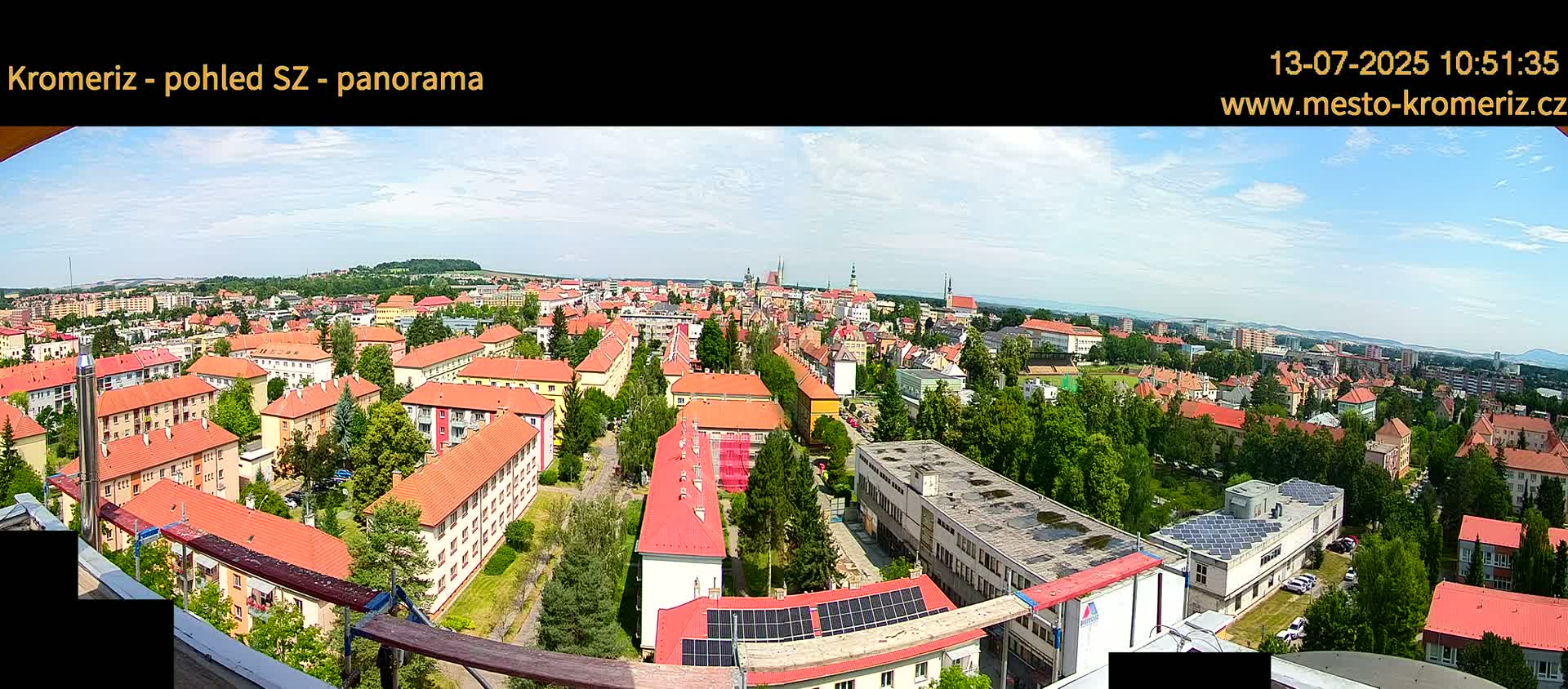 Kroměříž Northwest View Skyline Live Cam - Kromeriz, Zlin, Czechia