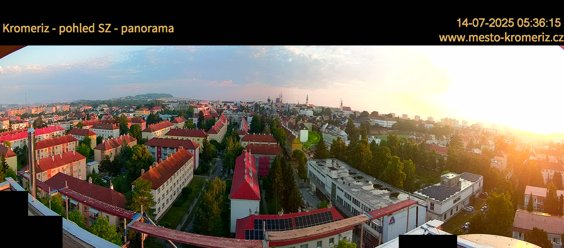 Kroměříž Northwest View Skyline Live Cam - Kromeriz, Zlin, Czechia