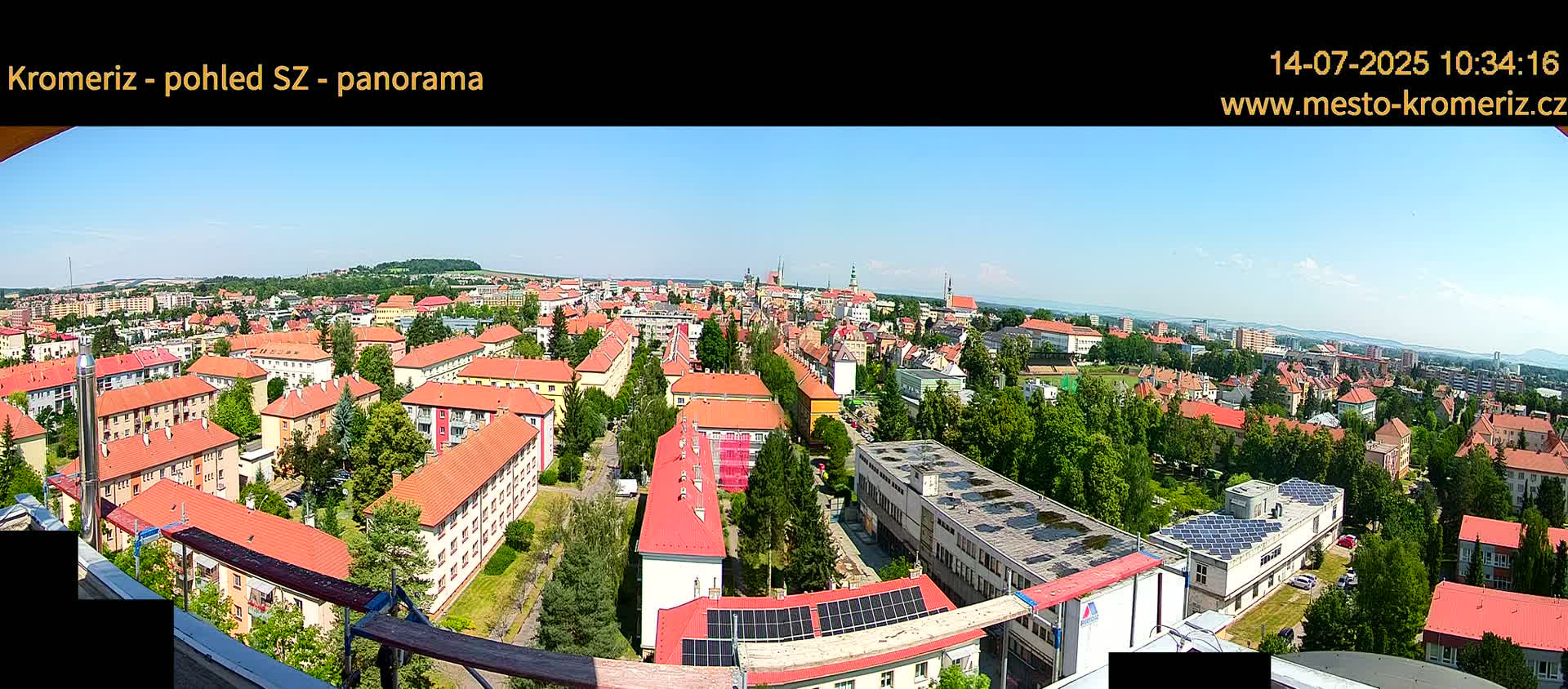 Kroměříž Northwest View Skyline Live Cam - Kromeriz, Zlin, Czechia