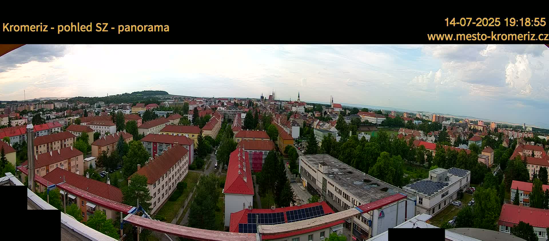 Kroměříž Northwest View Skyline Live Cam - Kromeriz, Zlin, Czechia