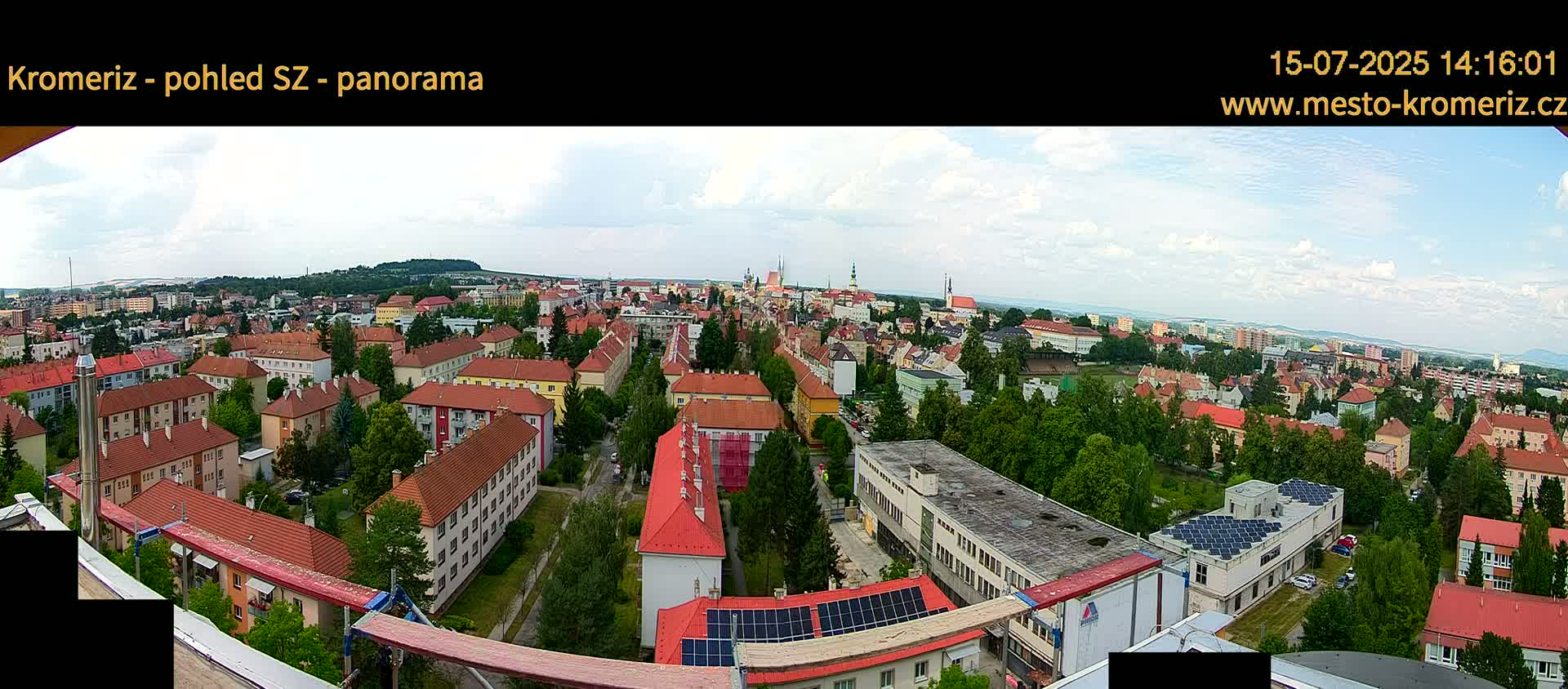Kroměříž Northwest View Skyline Live Cam - Kromeriz, Zlin, Czechia