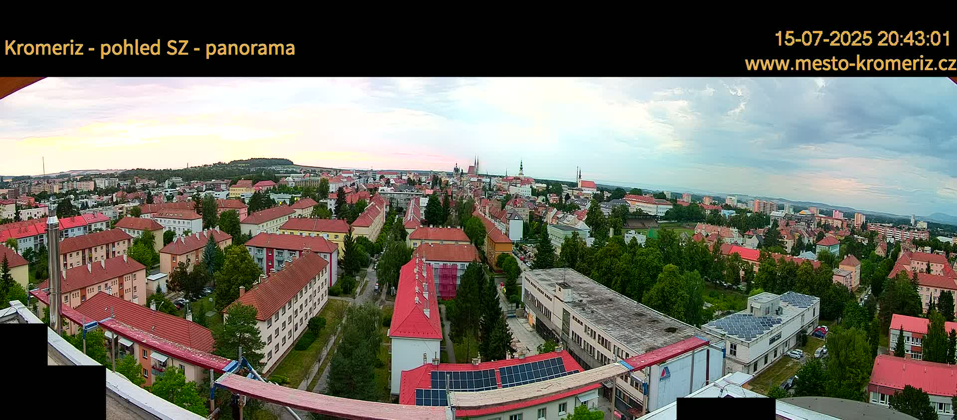 Kroměříž Northwest View Skyline Live Cam - Kromeriz, Zlin, Czechia