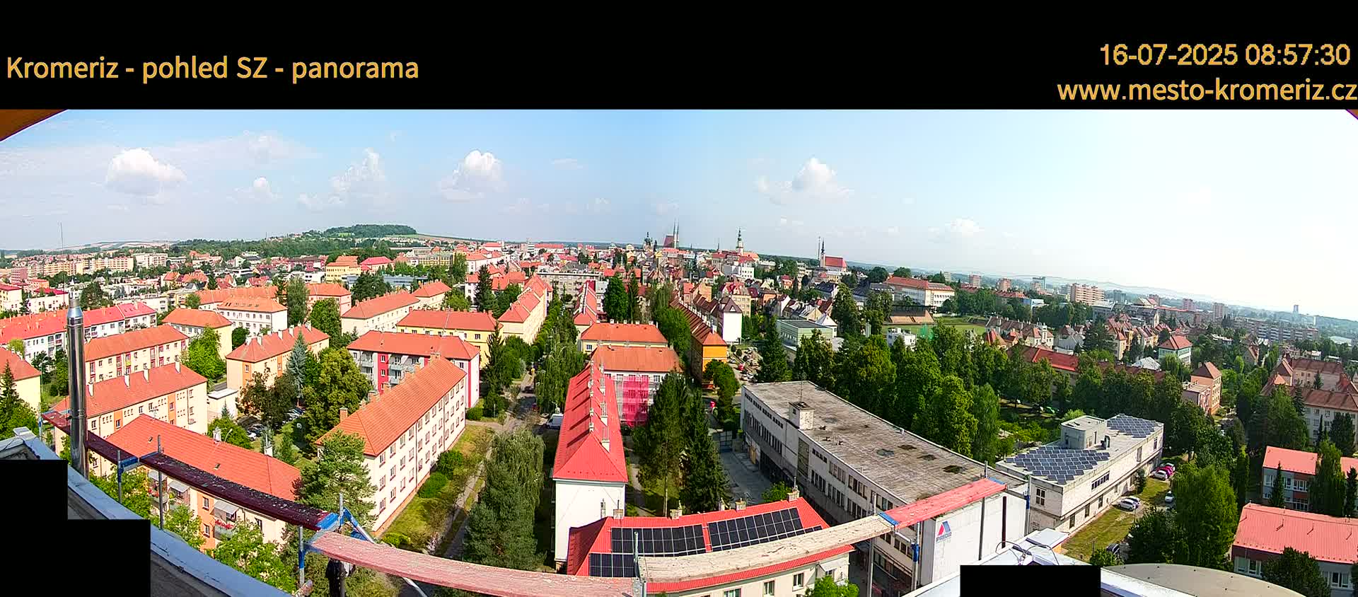 Kroměříž Northwest View Skyline Live Cam - Kromeriz, Zlin, Czechia
