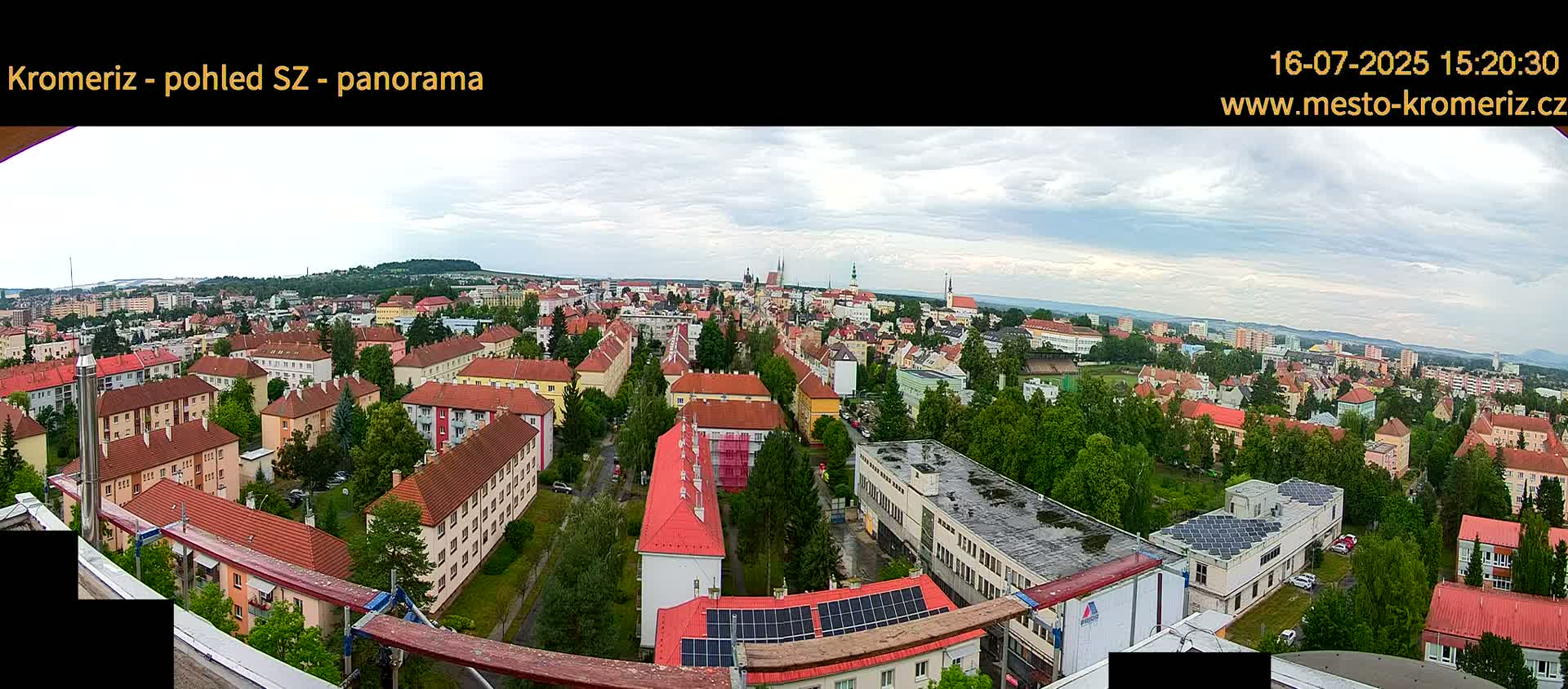 Kroměříž Northwest View Skyline Live Cam - Kromeriz, Zlin, Czechia