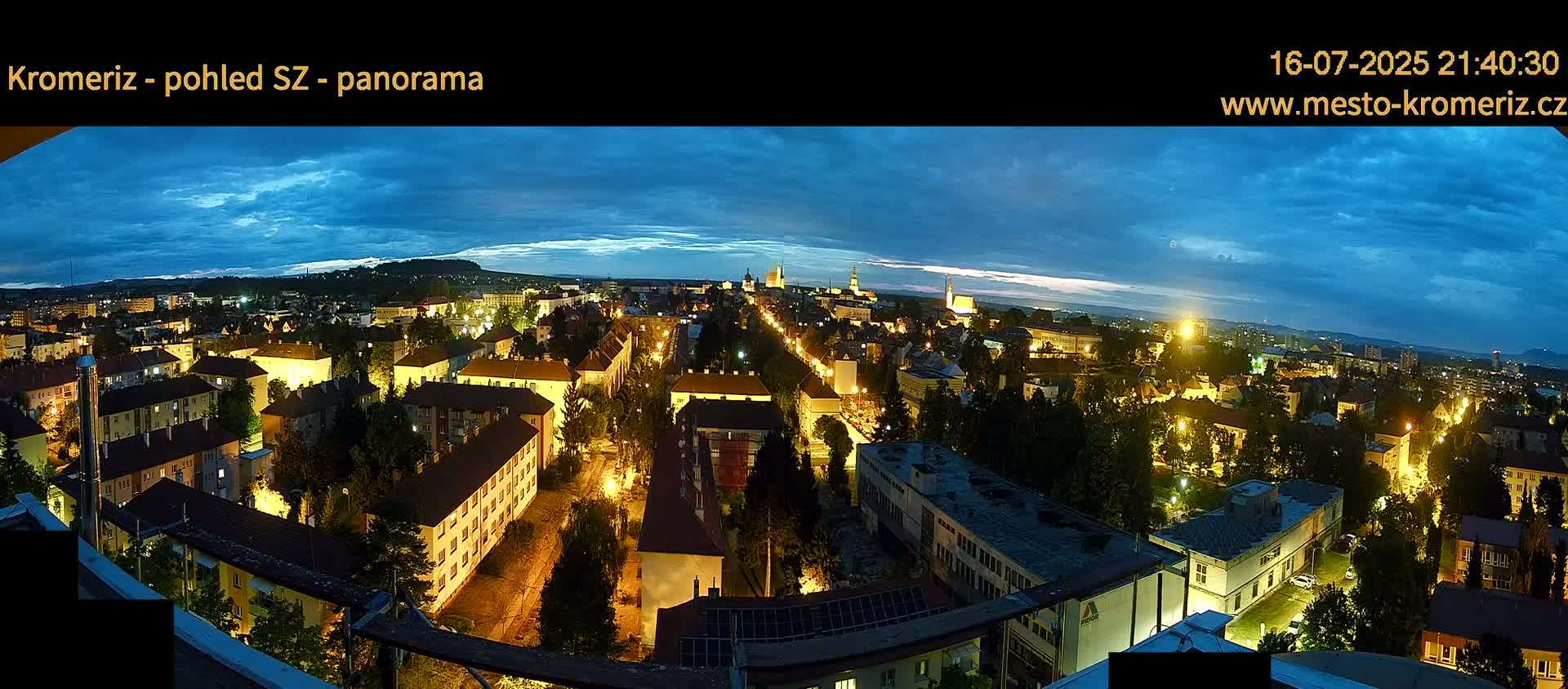 Kroměříž Northwest View Skyline Live Cam - Kromeriz, Zlin, Czechia