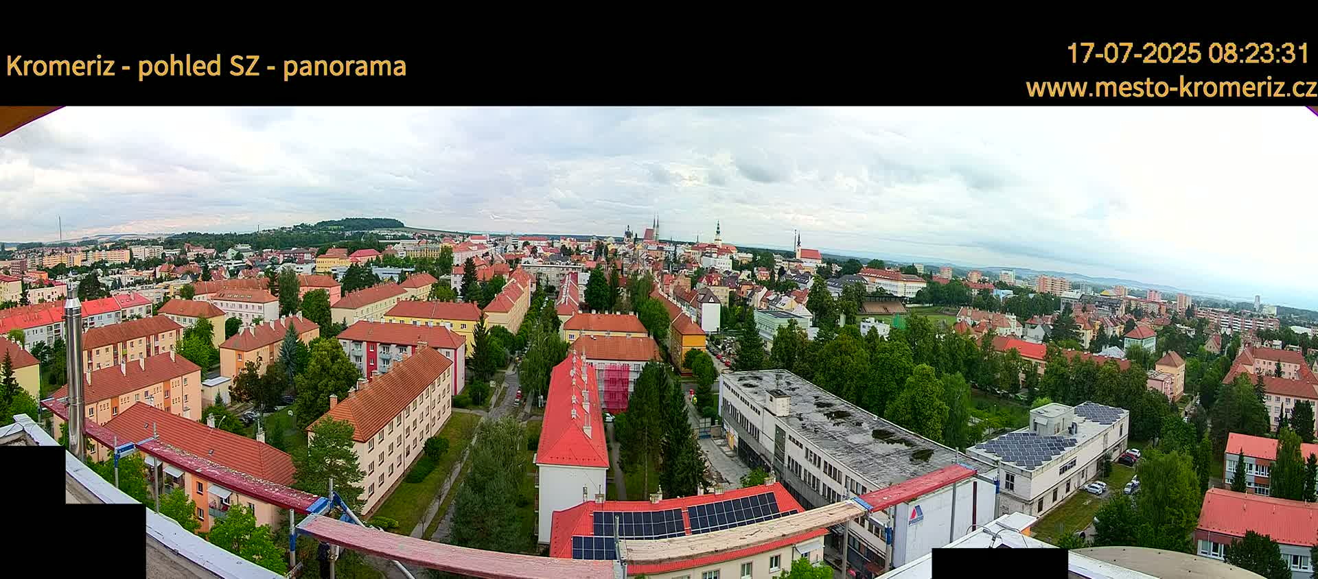 Kroměříž Northwest View Skyline Live Cam - Kromeriz, Zlin, Czechia