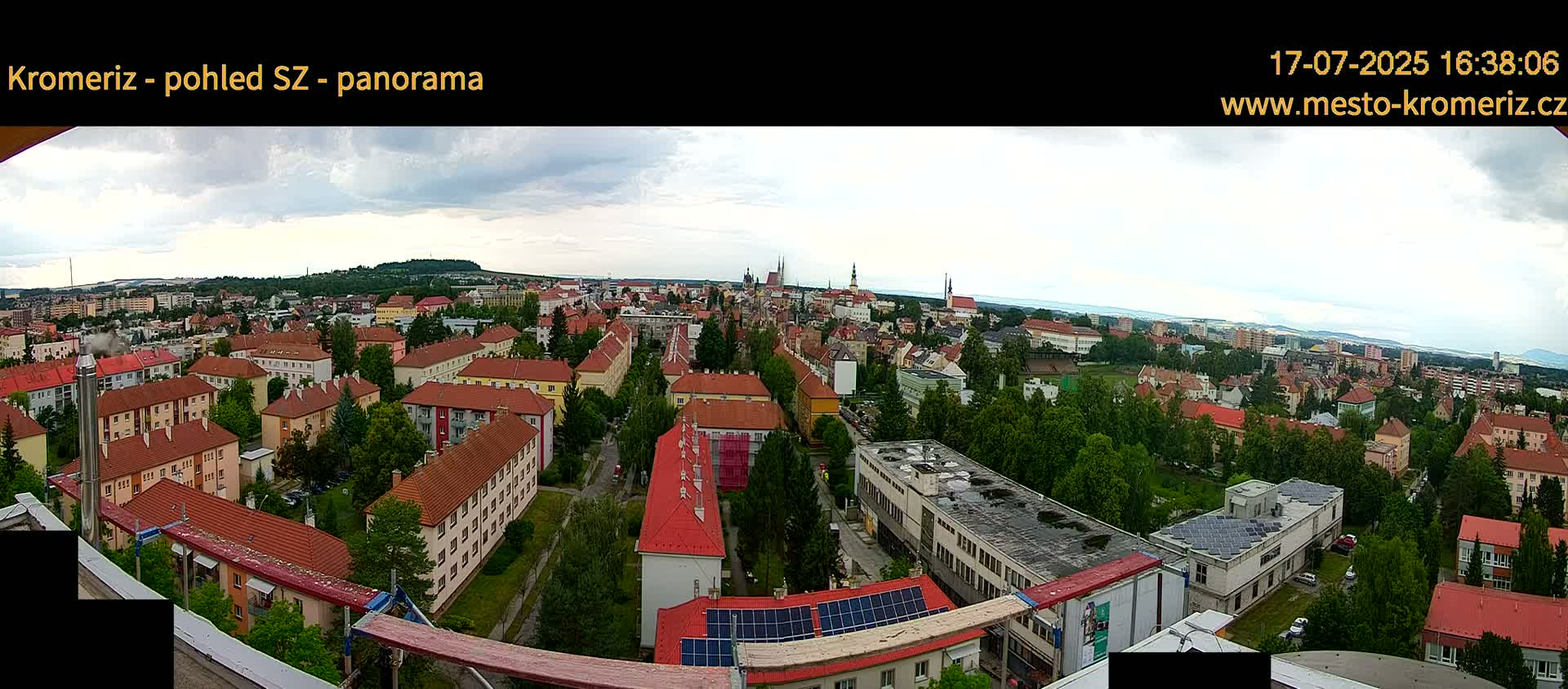 Kroměříž Northwest View Skyline Live Cam - Kromeriz, Zlin, Czechia