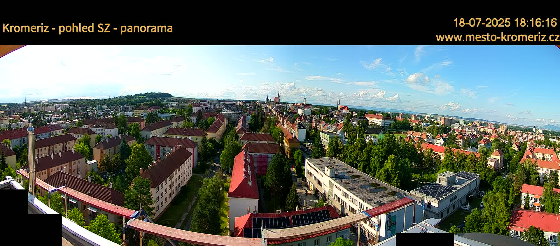 Kroměříž Northwest View Skyline Live Cam - Kromeriz, Zlin, Czechia