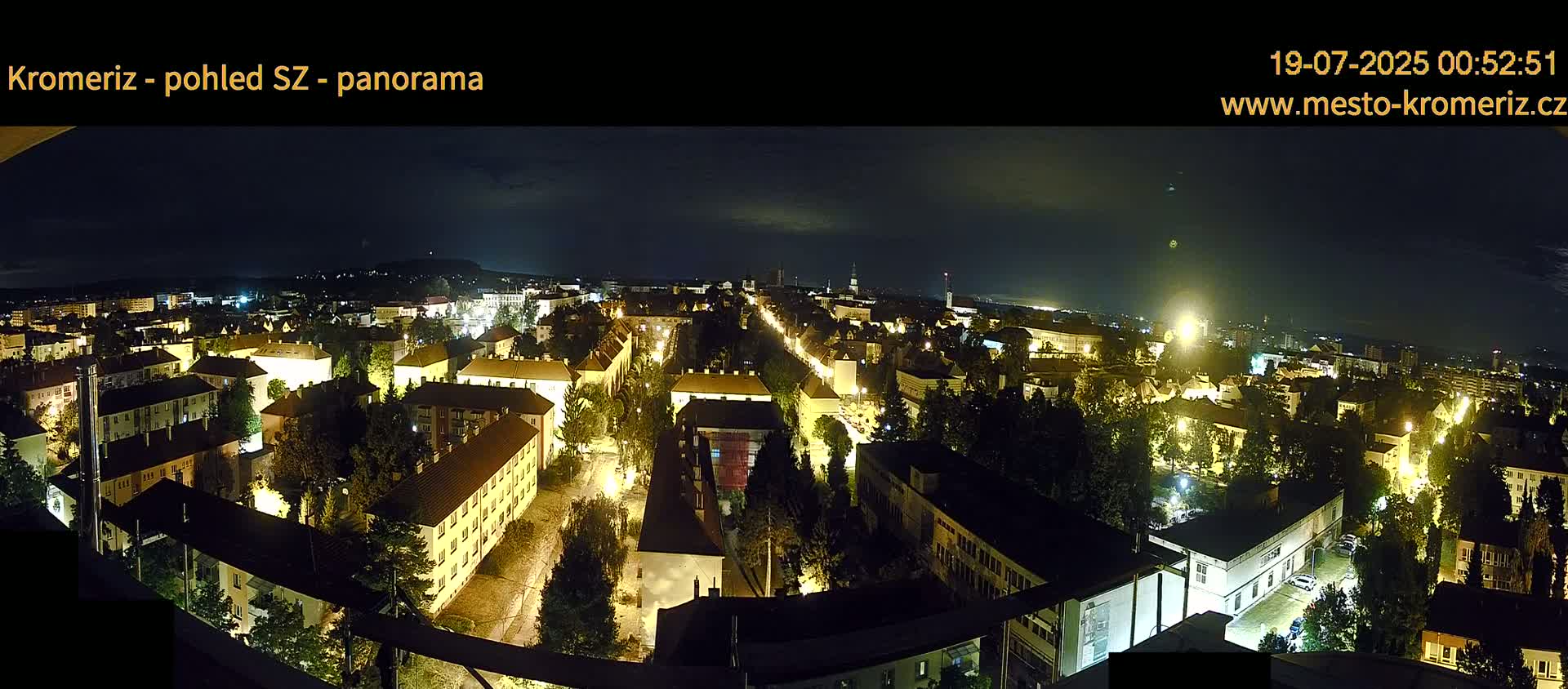Kroměříž Northwest View Skyline Live Cam - Kromeriz, Zlin, Czechia