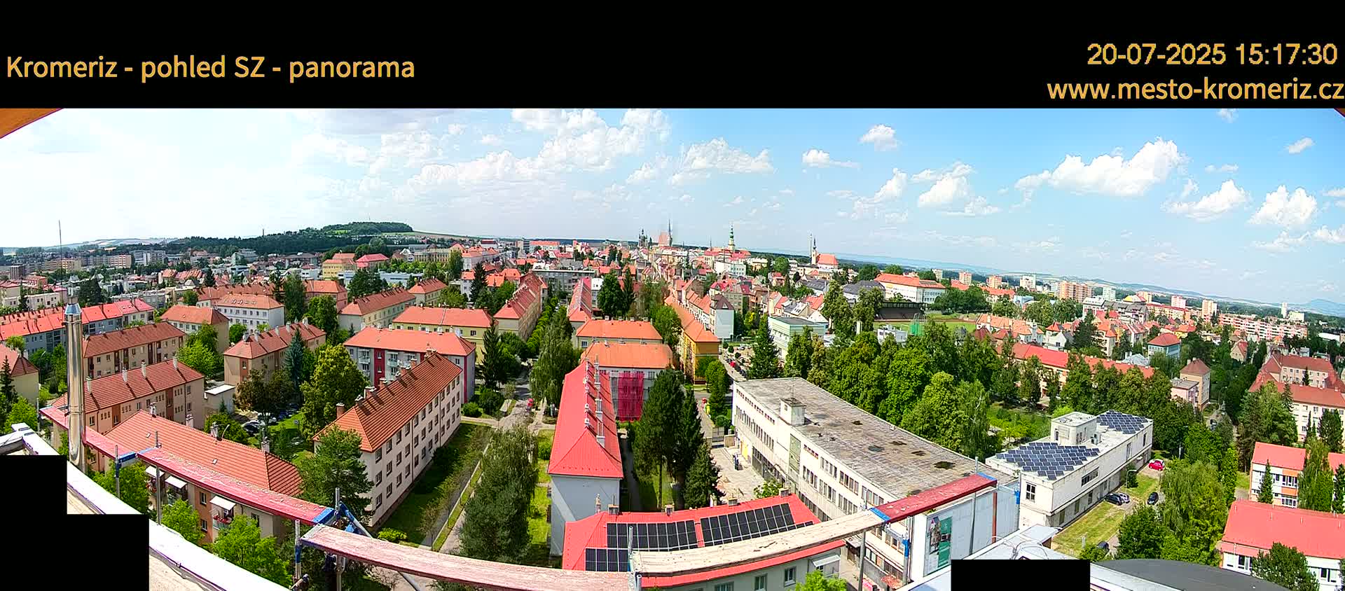 Kroměříž Northwest View Skyline Live Cam - Kromeriz, Zlin, Czechia